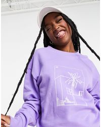 adidas Originals – sweatshirt mit boyfriend-passform und grafikprint in  Lila | Lyst AT