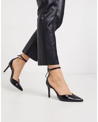 Stradivarius Ankle Tie Court Shoes in Black - Lyst