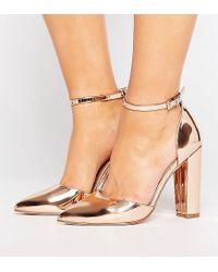 wide gold heels