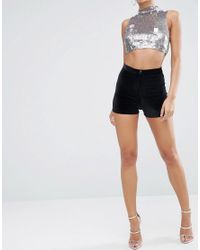 high waisted velvet shorts