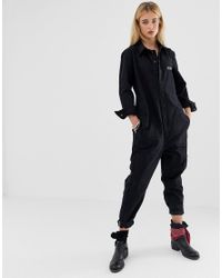 womens black utility jumpsuit