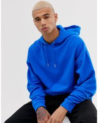 Blue oversized hoodie mens Clearance
