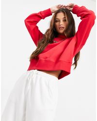 champion boxy high neck sweatshirt in red