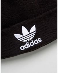 adidas black trefoil beanie