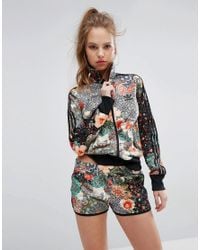 adidas originals x farm multi print maxi track jacket