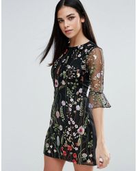 Floral Embroidered Shift Dress ...
