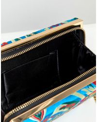 ASOS Multicolor Chinoiserie Zip Around Box Clutch Bag