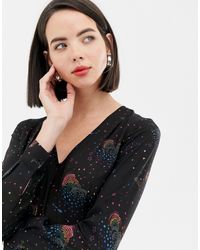 warehouse star print midi dress