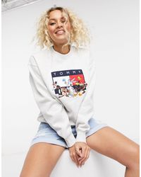 Tommy Hilfiger Sudadera parche Smiley Silver Grey Gris Hombre