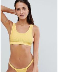 ribbed yellow bikini