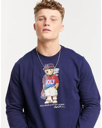 Golf - Magic - Felpa blu navy francese con stampa di orsoPolo Ralph Lauren  in Pile da Uomo colore Blu | Lyst