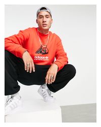 Sudadera roja con estampado gráfico adidas Originals de Algodón de color  Rojo para hombre | Lyst