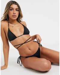 ASOS Synthetic Recycled Mix And Match Sleek Triangle Multiway Bikini Top in  Black - Lyst