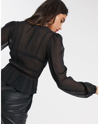 Blusa transparente Stradivarius de Tejido sintético de color Negro | Lyst