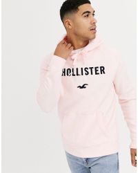 Felpa tecnica rosa con cappuccio e logoHollister in Cotone da Uomo colore  Rosa | Lyst