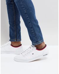 tommy hilfiger white canvas trainers