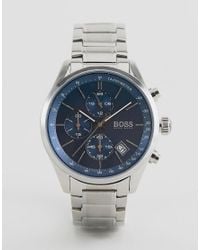 BOSS by HUGO BOSS 1513478 Grand Prix Bracelet Watch in Black for Men | Lyst  Australia