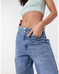 Vero Moda Denim High Waisted baggy Jeans With Tapered Leg in Blue - Lyst