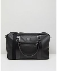 fred perry saffiano overnight bag