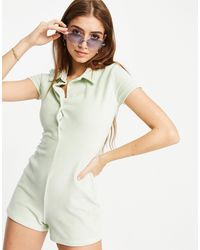 Tuta corta stile polo di Bershka in Verde | Lyst