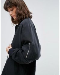 weekday long bomber coat