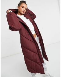 Monki Daniella Recycled Coat in Red - Lyst