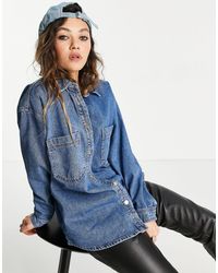 topshop oversized denim shacket