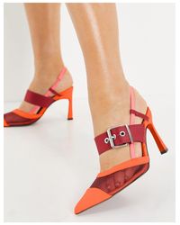 Sasha - scarpe sportive con tacco medio color mora di ASOS in Rosso | Lyst