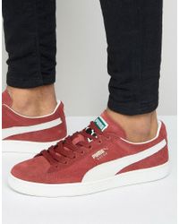 Puma red suede trainers Clearance