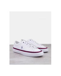 Zapatillas blancas con banda en contraste y logo Polo Ralph Lauren de Cuero  de color Blanco para hombre | Lyst