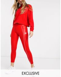 Leggings lucidi rossiPUMA in Denim di colore Rosso | Lyst