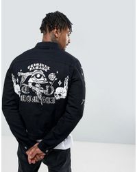 denim printed jacket