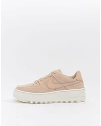 Zapatillas rosas Air Force 1 Sage Nike de Cuero de color Neutro | Lyst