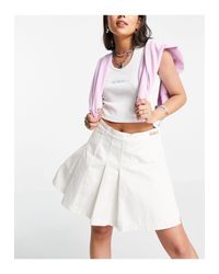 Kickers White Mini Tennis Skirt With Embroidered Waist Logo