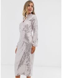 lipsy silver sequin dress