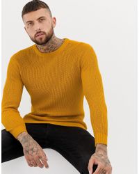 mens yellow knitted jumper
