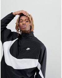 Nike Vaporwave Packable Half Zip Jacket With Large Swoosh In Black  Aj2696-010 for Men - Lyst