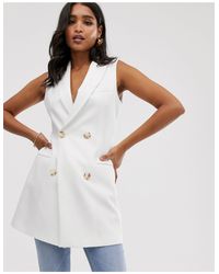 Blazers Mujer | Bershka Chaleco Vestido Blanco - Bellavista