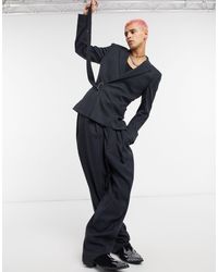 Pantaloni da abito a palloncino vita altaASOS in Materiale sintetico da Uomo  colore Blu | Lyst