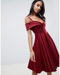 club l bridesmaid bardot detail skater dress