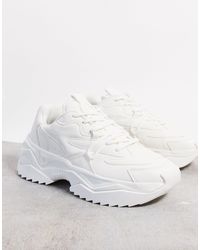 Bershka Sneakers Met Dikke Zool Met Ribbels in het Wit voor heren - Lyst