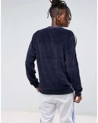 Adidas Originals Cotton Osaka Velour Sweat In Navy Cv58 In Blue For Men Lyst