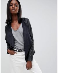 oasis leather waterfall jacket