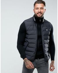 Fred Perry Synthetic Padded Vest In Black for Men - Lyst