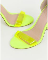 neon heeled sandals