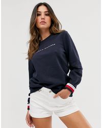 tommy hilfiger signature tape cuff sweatshirt