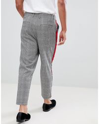 Pantalones es con diseño a cuadros y rayas laterales Bershka de Denim de  color Gris para hombre | Lyst