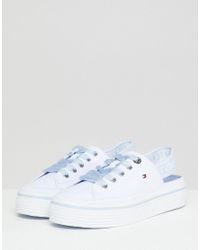 tommy hilfiger white canvas sneakers
