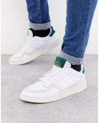 adidas Originals Leer Supercourt - Te Sneaker Met Suède Rand in het Wit  voor heren - Lyst