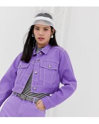 cropped lilac denim jacket